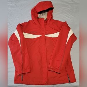 Columbia Winter Coat, Red, White and grey, Women's Large